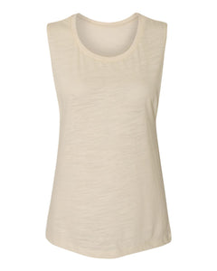 Bella + Canvas 8803 Women's Flowy Scoop Muscle Tank - Natural Slub -