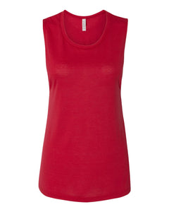 Bella + Canvas 8803 Women's Flowy Scoop Muscle Tank - Red -