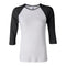BELLA+CANVAS 2000 Women’s 1x1 Baby Rib Raglan Three-Quarter Sleeve Tee