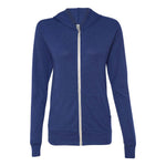 BELLA+CANVAS 3939 Unisex Triblend Lightweight Full-Zip Hooded Long Sleeve Tee