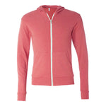 BELLA+CANVAS 3939 Unisex Triblend Lightweight Full-Zip Hooded Long Sleeve Tee