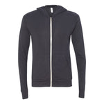 BELLA+CANVAS 3939 Unisex Triblend Lightweight Full-Zip Hooded Long Sleeve Tee