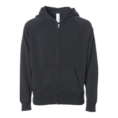Independent Trading Co PRM10TSBZ Toddler Lightweight Special Blend Raglan Zip Hood -