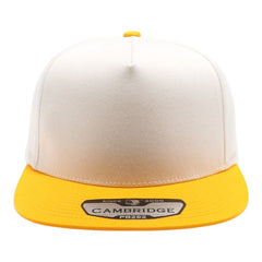 PitBull PB292 5 Panel Cream Two-Tone Flat Bill Snapback Cap -