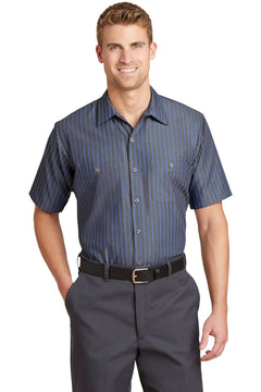 Red Kap CS20 Short Sleeve Striped Industrial Work Shirt -