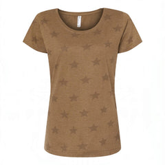 Code Five 3629 Women's Star Print Scoop Neck Tee -