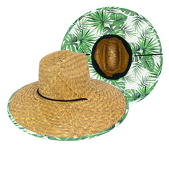 Goldcoast Journey Floral Green Leaf Straw Lifeguard Hat GCB4091 -