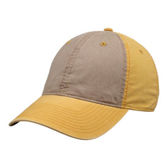The Game GB516 Twill Color Block Cap – Khaki with Relaxed Shape and Metal Snapback -