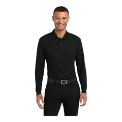 Port Authority K500LSP Silk Touch Long Sleeve Polo with Pocket -