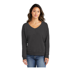 Port & Company LPC098V Women's Beach Wash® Garment-Dyed V-Neck Sweatshirt -