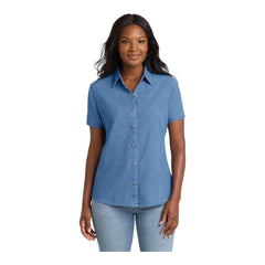 Port & Company LSP11 Women's Short Sleeve Value Denim Shirt -