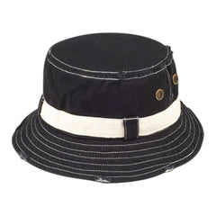 Mega Cap 7917 Frayed Cotton Twill Washed Bucket Hat -