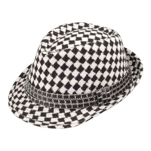 Mega Cap 8934 Argyle Pattern Fedora Hat -