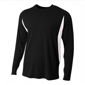 A4 N3183 Long Sleeve Color Block Cooling Performance Tee -