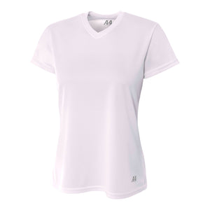 A4 NW3254 Women's Short Sleeve V-Neck Birds Eye Mesh Tee -