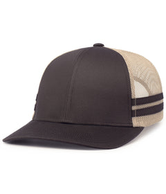 Pacific Headwear P115 Low-Profile Stripe Trucker Cap -