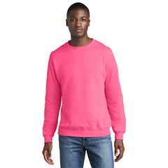 Port & Company PC78 Core Fleece Crewneck Sweatshirt - Neon Pink -