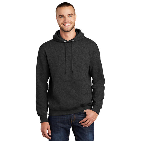 Port & Company PC90H Essential Fleece Pullover Hooded Sweatshirt - Black Heather