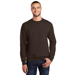 Port & Company PC90 Essential Fleece Crewneck Sweatshirt - Dark Chocolate Brown -