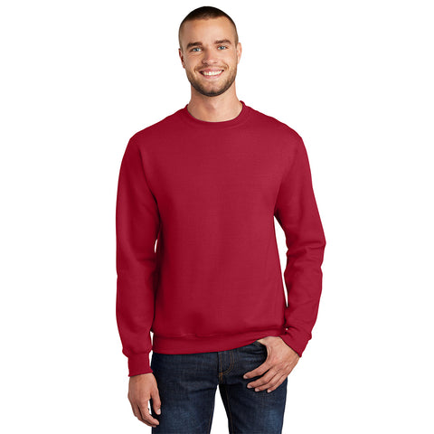 Port & Company PC90 Essential Fleece Crewneck Sweatshirt - Red