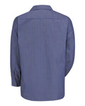 Red Kap SP14 Industrial Long Sleeve Work Shirt - Grey/Blue Stripe