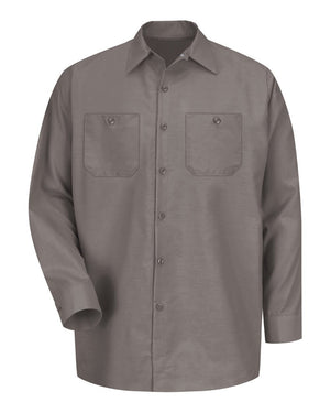 Red Kap SP14 Industrial Long Sleeve Work Shirt - Grey -