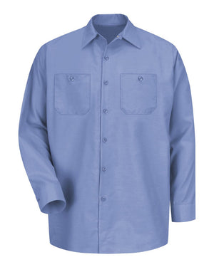 Red Kap SP14 Industrial Long Sleeve Work Shirt - Light Blue -