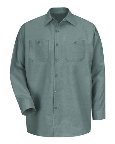 Red Kap SP14 Industrial Long Sleeve Work Shirt - Light Green