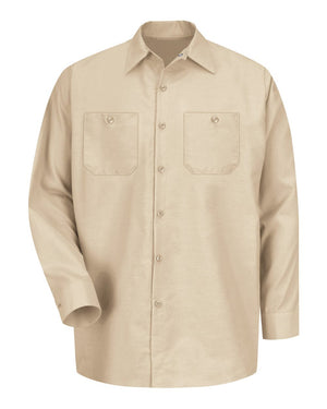 Red Kap SP14 Industrial Long Sleeve Work Shirt - Light Tan -
