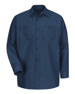 Red Kap SP14 Industrial Long Sleeve Work Shirt - Navy -