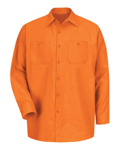 Red Kap SP14 Industrial Long Sleeve Work Shirt - Orange -