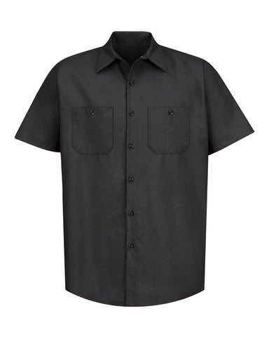 Red Kap SP24 Industrial Short Sleeve Work Shirt - Black