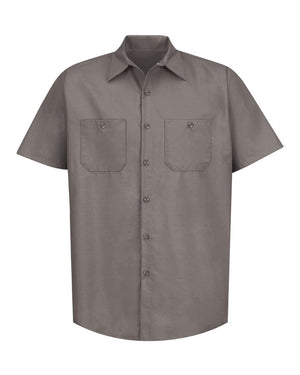 Red Kap SP24 Industrial Short Sleeve Work Shirt - Grey -