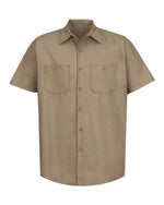 Red Kap SP24 Industrial Short Sleeve Work Shirt - Khaki