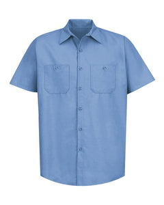 Red Kap SP24 Industrial Short Sleeve Work Shirt - Light Blue -