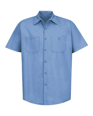 Red Kap SP24 Industrial Short Sleeve Work Shirt - Light Blue -