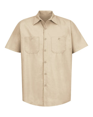 Red Kap SP24 Industrial Short Sleeve Work Shirt - Light Tan -