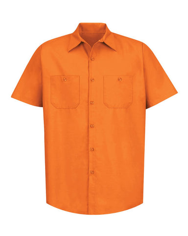 Red Kap SP24 Industrial Short Sleeve Work Shirt - Orange