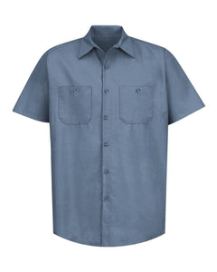 Red Kap SP24 Industrial Short Sleeve Work Shirt - Postman Blue -