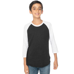 Royal Apparel 20260 Youth Triblend Raglan 3/4 Sleeve Baseball Tee Made in USA -