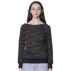 Royal Apparel 3120CMO Women’s Camo Fleece Raglan Sweatshirt Made in USA -