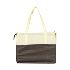 Nissun Two Tone Zippered Tote ST1181 Shopping Tote Bag -