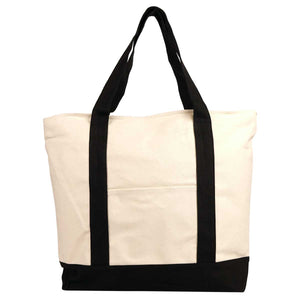 Nissun Deluxe Zippered Cotton Canvas Tote ST4221 -