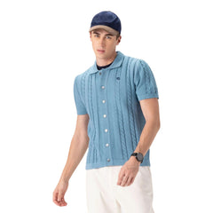 Members Only MS012502 Men's JC Polo Cable Sweater -