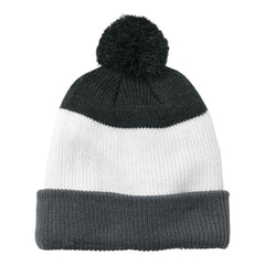 Port Authority C979 Cozy Striped Pom Beanie -