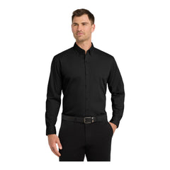 Port Authority TW100 Tall Long Sleeve Carefree Poplin Shirt -
