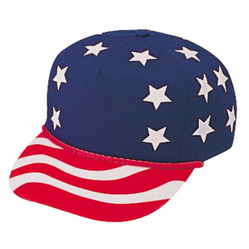 Nissun 5 Panel U.S.A. Stars & Stripes Cap, USA America Hat USA5 The Park Wholesale