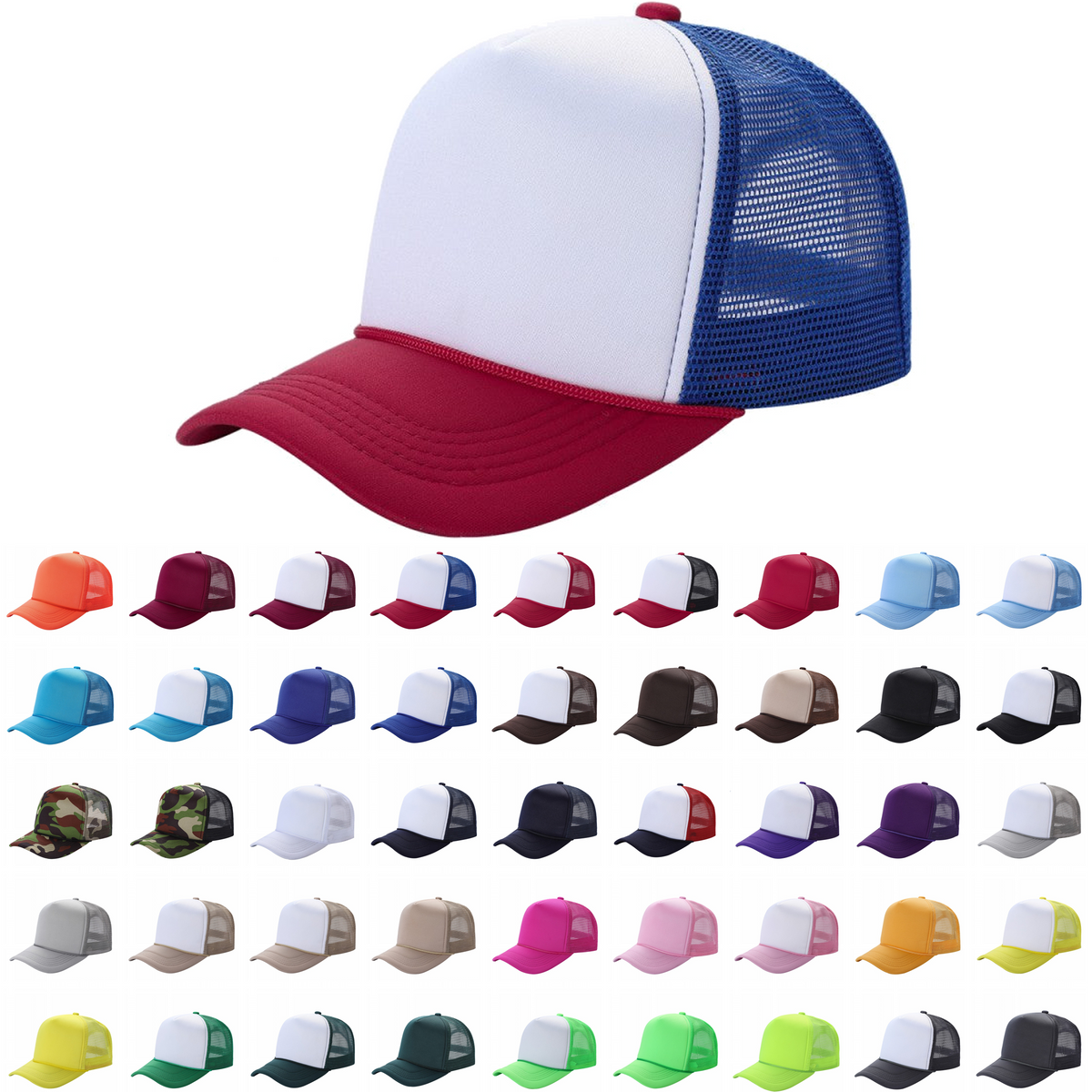 Unbranded Sponge Foam Trucker Hat Blank Mesh Cap