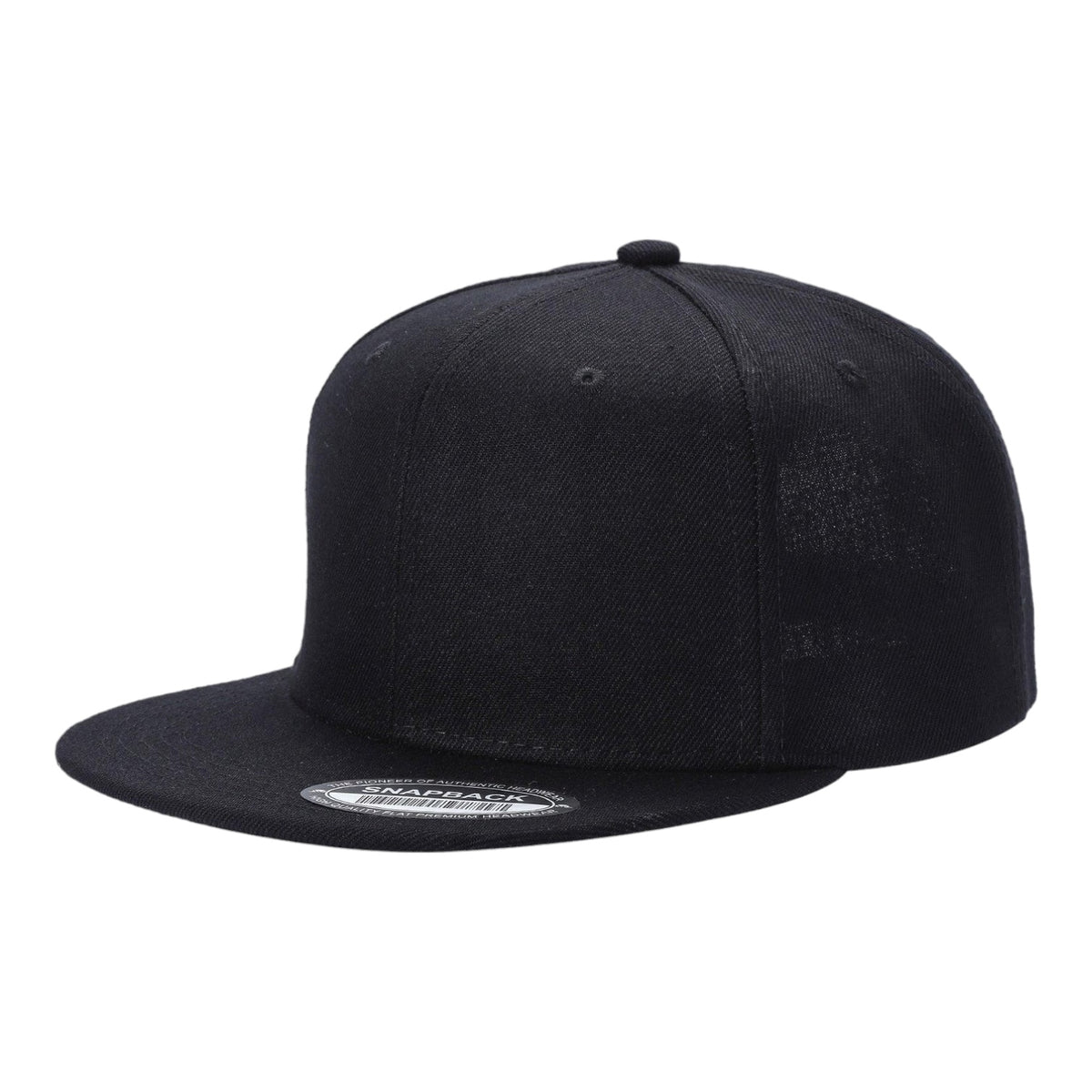 Blank Snapback Hat - Cotton Polyester Blend, Adjustable, Customizable Wholesale Flat Bill Blank/Plain Snapback Hats with Same  main image 3