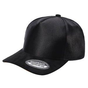 Unbranded Satin Snapback with Suede Bill -
